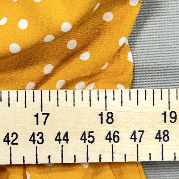 Torrid Shirt Top Women's 1 1X Mustard Yellow Boho Cottagecore Polka Dot Zip Cami - Picture 6 of 14
